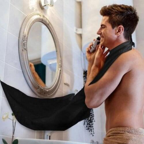 120x80cm Man Bathroom Apron Male Black Beard Apron Hair Shave ApronWaterproof Floral Cloth Aprons Beard Apron