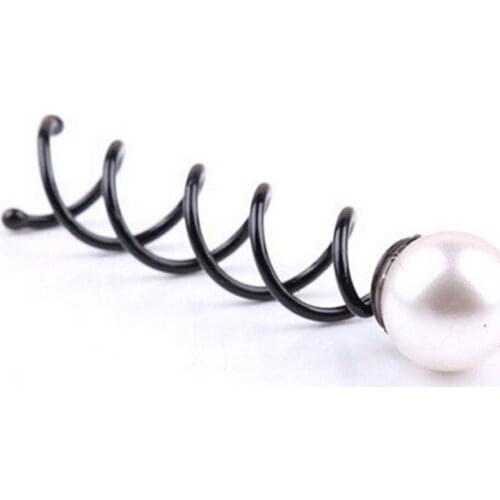 4pcs Fashion Big Pearl Spiral Spin Screw Bobby Hair Pins Clips Twist Hair Barrette Hairgrips Geometric Hair Accessory Girls Styl