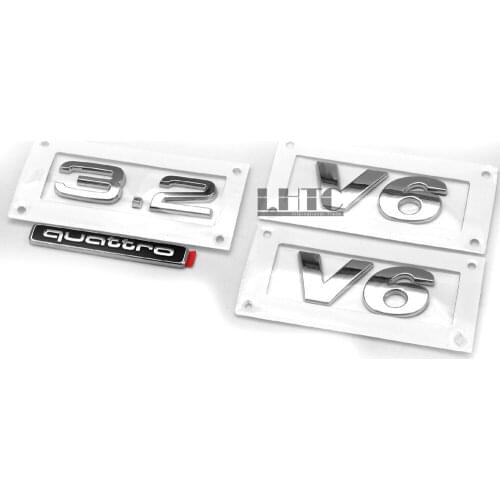 4x Body Side V6 & Rear 3.2 Quattro Badge Emblem OEM For AUDI A3 A4 A5 A6 Q5 TT 3.2