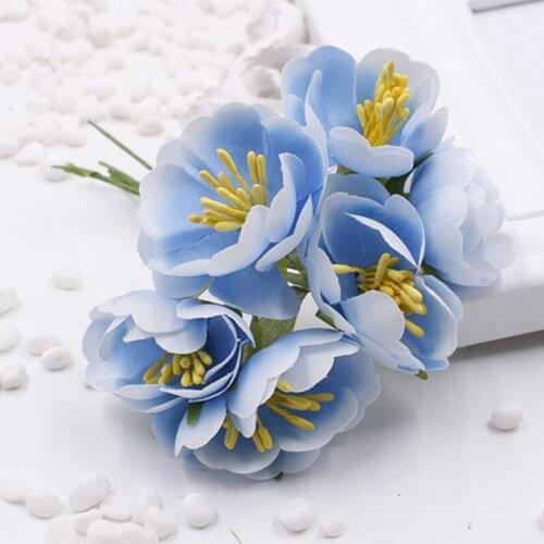 60pcs 3.5cm Handmade Silk Tea Rose Flower Artificial Camellia Wedding Bouquet For Corsage Hair Garland Scrapbooking Decoration