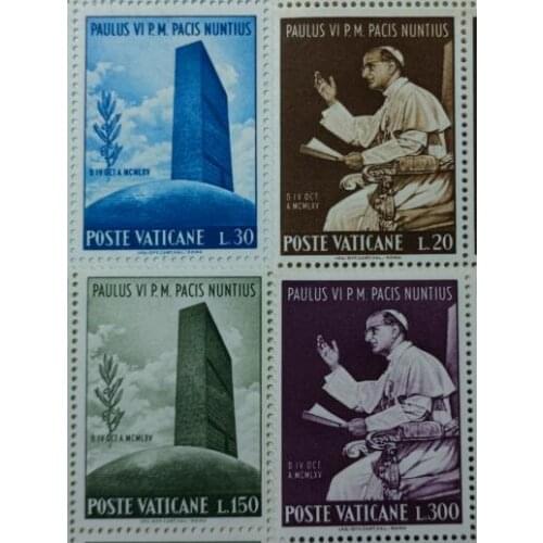 A21 4PCS vatican, 1965， Post Stamps Postage Collection