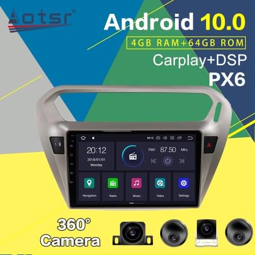 Car Radio For Peugeot 301 2008-2014 Andriod 10.0 Multimedia Video Player GPS Navigation Auto Stereo 64GB PX6 Auto Head Unit DSP