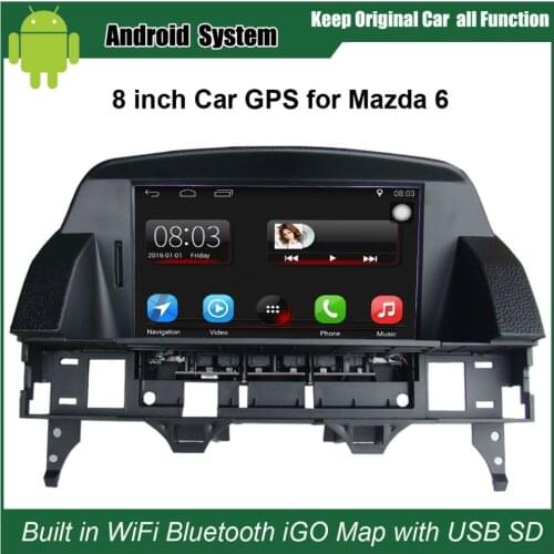 8 inch Android 7.1 Capacitance Touch Screen Car Media Player for Mazda 6 Mazda6 GPS Navigation Bluetooth Video player with WiFi