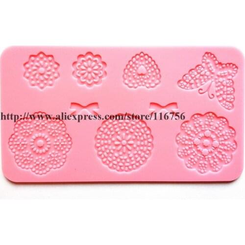 Free Shipping Fondant Cake Silicone Lace Mold Lace Tool Sugar Paste Sugar Art Tools Cake Decoration Style 11 Wholesale & Retail