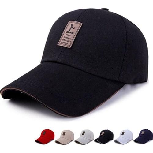 2019 new spring autumn simple long eaves baseball cap mens sun visor leisure sun caps summer golf hat fashion cotton dad hats