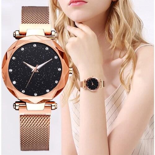 Relogio Feminino Women Watches New Brand Starry Sky Elegant Magnet Buckle Vibrato Rose Gold Ladies Wristwatch Luxury Watch Women