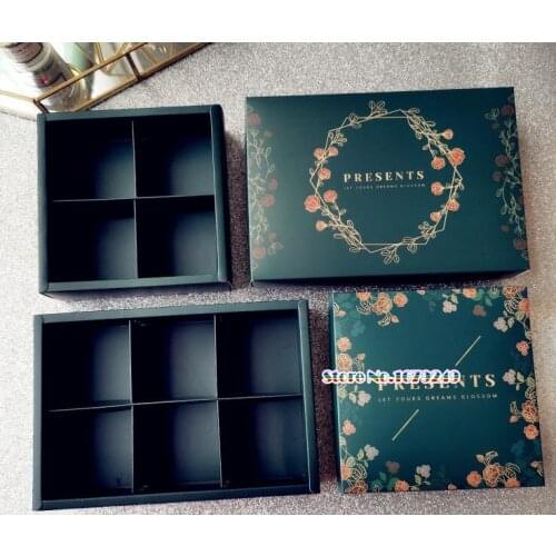Black colour Flower Design Paper Cake Box Chocolate Party Cookies Box Gift Box 50pcs/lot Free shipping