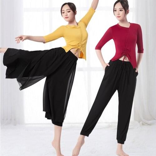 D0811 Lady Dancing Practice Blouse Girls Classic Dance Dance Costume Dance Exercise Shirt Womens Modal Half-sleeve Shirt Tops