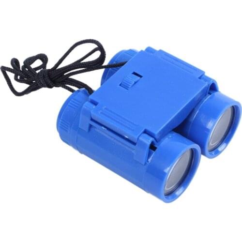 Child Kids Plastic 26mm x 2.5X Foldable Binoculars Telescope Toy Blue