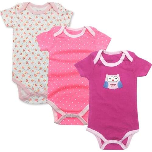 Baby Bodysuit Fashion Newborn Body Baby Short Sleeve Overalls Infant Boy Girl Jumpsuit kid clothes 3pieces/lot