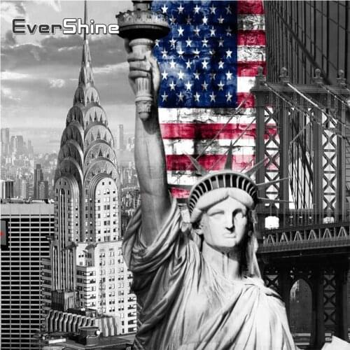 Evershine Diamond Embroidery full display Statue Of Liberty Pictures Of Rhinestones Diamond Painting New York Home Decoration