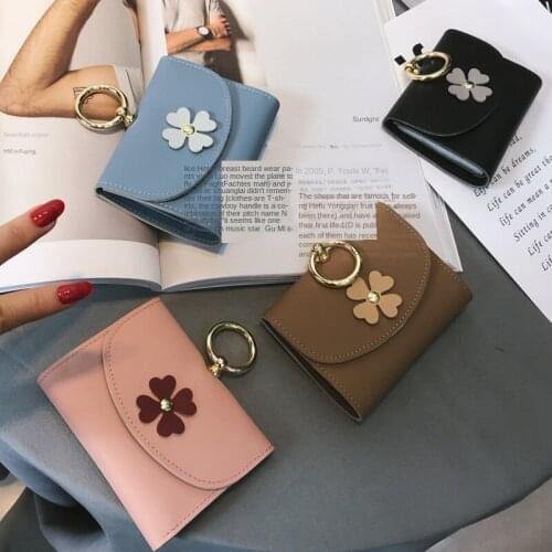 Hipster Short Wallet Bag Female 2020 New Fashion All-match Girls Flower Change Clip Cute Cute Lady