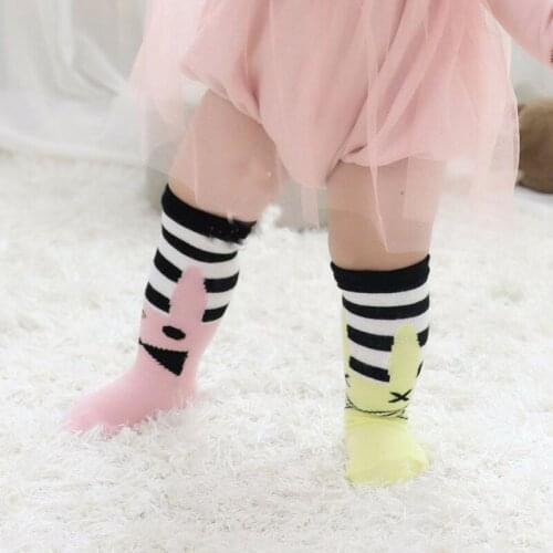 Fox Design stripe Cotton Knee high Baby Socks Winter Fall Cute Boys Girls long Socks 0-4y children leg warmer