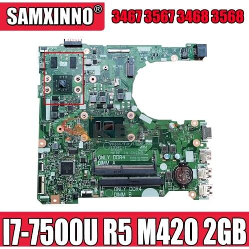 I7-7500U R5 M420 2GB For Dell Vostro 3467 3567 3468 3568 Laptop Motherboard 15341-1 91N85 CN-0KDKDJ KDKDJ Mainboard 100%Tested