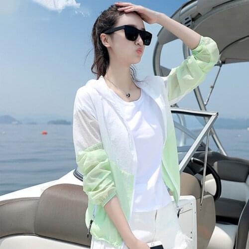 Summer Hooded Thin Jackets Women Patchwork Plus Size Clothing Outerwear Sunproof Slim Womens Coat Jacket Feminino Sunscreen