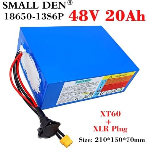 48V 20Ah 18650 Lithium Battery Pack 13S6P 800-1200W High Power 54.6V Electric bicycle Scooter Motorcycle ebike battery With BMS