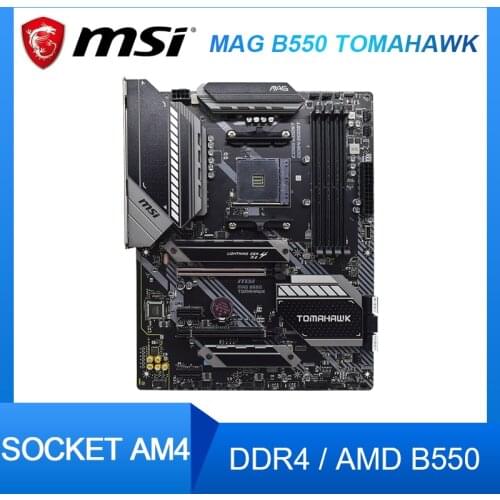 MSI MAG B550 TOMAHAWK Motherboard Support for 3rd Gen AMD Ryzen SOCKET AM4 Supports DDR4 Memory MHz PCIe 4.0 USB 3.2 ATX