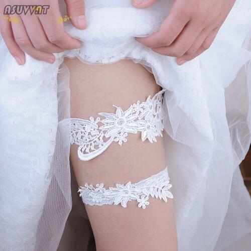 Fashion Wedding Garter Flower Lace Leg Ring White Sexy Garters Thigh Ring Bridal Leg Garter Gift For Girl Wife Women Bride