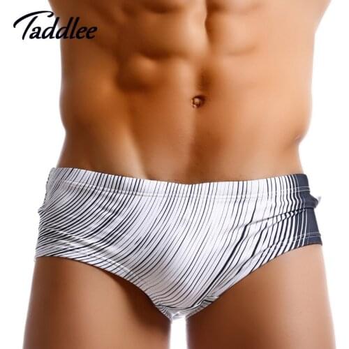 Taddlee Brand Sexy Men Swimwear Swimming Briefs Gay Penis Pouch WJ Pad Pocket Inside Mens Swimsuits Swim Surfing Board Shorts