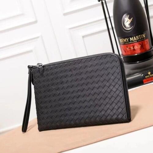 Mens Clutch Fashion Bag Handbag Brand 2021 New Luxury Leather Woven Calfskin Design Simple Envelope Thin Designer Wallet