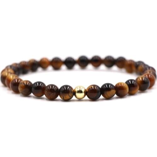 Charm 6mm 15 color natural stone bead Bracelets distance Bracelet for Men&Women Trendy Handmade Bracelet fashion Jewelry