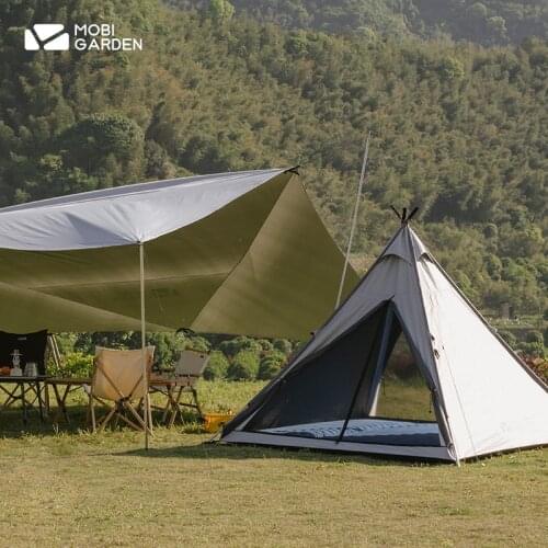 Mobigarden Pyramid Tent Villa Tower UV40+ PU5000 W/R Family Outdoor Rain Proof Waterproof Camping Free Shipping NX20561003