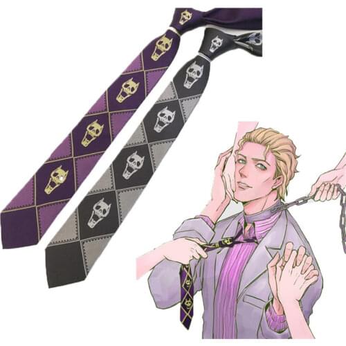Cosplay Anime JoJos Bizarre Adventure Killer Queen Kira Yoshikage Skull Neck Tie Cosplay Costumes Accessories for Men