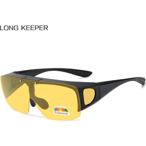LongKeeper Flip Up Sunglasse Men Women Polarized Fishing Driving Glasses Black PC frame UV400 Lens Fit Over Sun Glasses Oculos