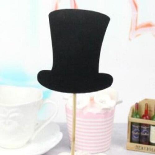 Cake toppers glitter black bow tie hat paper cards banner for Cupcake Wrapper Baking Cup birthday tea party decor baby shower Wh