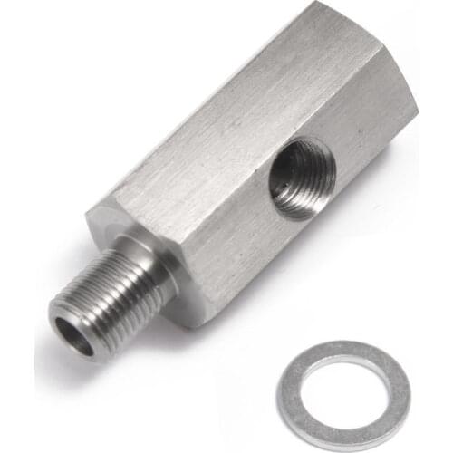 NPT 1/8'' Oil Pressure Sensor Tee to NPT Adapter Turbo Supply Feed Line Gauge