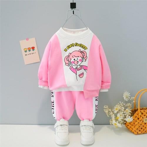 LISUNNY 2021 Spring Baby Girl Clothes Kids Casual Clothing Sets Cartoon T Shirt Pants Toddler Infant Children Costume