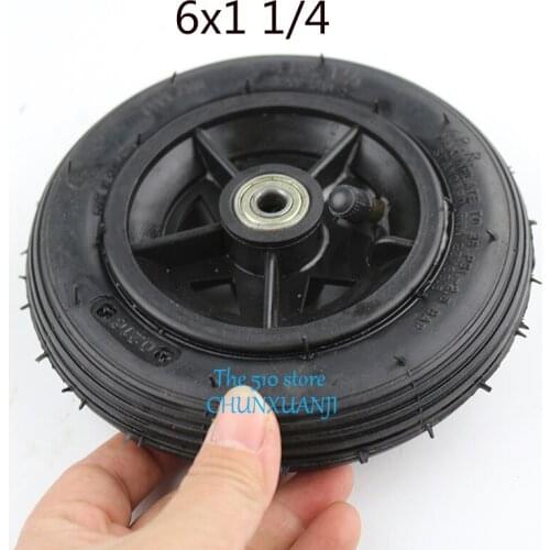 High quality 6x1 1/4 tyre 6 Inch Pneumatic Tire Motorcycle 150MM Scooter Inflation Wheel With Hub With Inner Tube Electric Scoot
