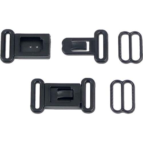 50 Sets Plastic Hardware Adjustable Tape Accessories Black Clasps & Hooks Eye Set Bow Tie Clip Bra Fastener Swimwear 12mm