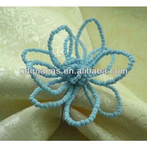 Pearl glass beades napkin rings acrylic napkin holder