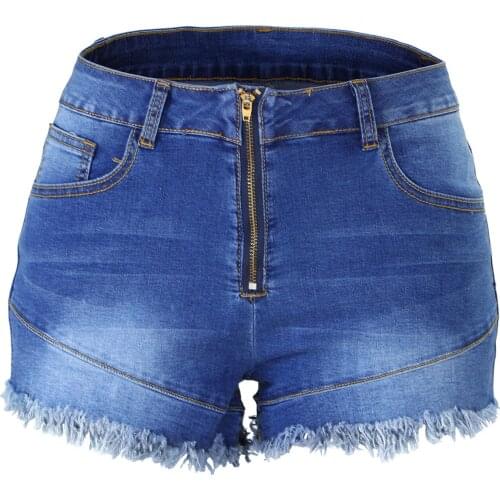 Womens Juniors Stretchy Denim High Waisted Tassel Folded Hem Fit Jeans Shorts