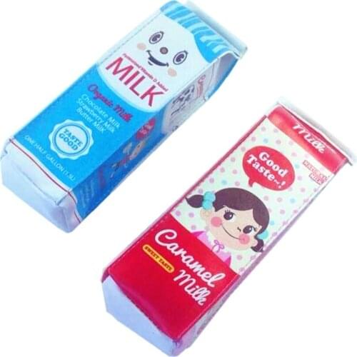 10pcs/lot cartoon Milk box design Creative Stationery pencil bag Wholesale gift