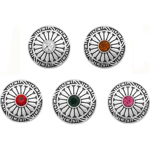 10pcs/lot New Round Snap Button Jewelry Metal Flower Ginger 18mm Snap Buttons fit Snap Bracelet Bangles Accessories