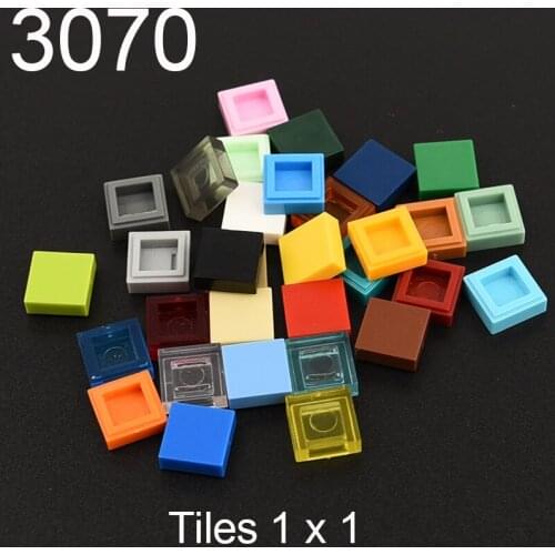 100PCS 3070 30039 Tiles 1x1 with Groove Building block accessories parts MOC DIY Education Build Toys Brick