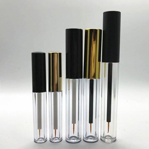 2ml/4ml Mini Cosmetic Empty Eye Glue Tubes Mascara Eyeliner Vials Bottle Makeup Organzier Container with Brush Plugs Print Logo