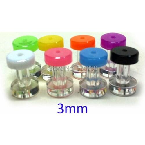 20pcs new hot 3mm small ear tunnels set mixed colors pulley gauge kit plug acrylic expander pircing body piercing jewelry