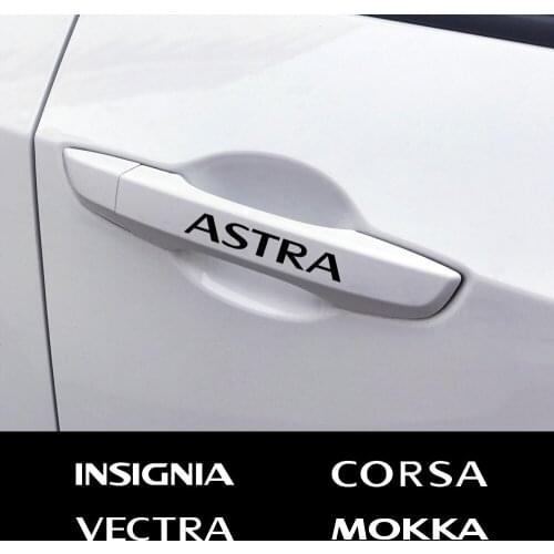 4PCS Car Door Handle Stickers Reflective Vinyl Decals For Opel OPC Astra J H G K Insignia Corsa D B E Mokka Vectra B Accessories