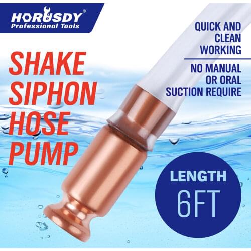 6FT Self Priming Transfer Fuel Water Oil Transfer Paint Copper Siphon Hose Jiggler Pump for Safely Pumps Water Fuels