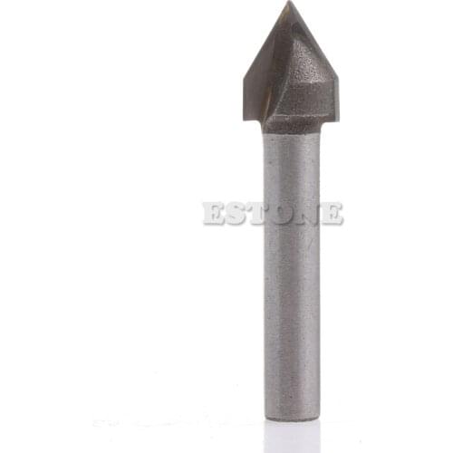 6x10mm 1/4" CNC 60° 60 Degree Router Engraving V Groove Bit Wood Working Tool 40JE