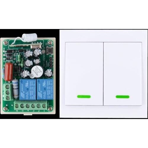 AC 220V 2 CH Relay Wireless Remote Switch Contact NO COM NC RF Wireless Switch Home LED Lamp Light Remote Lighting Wall Panel