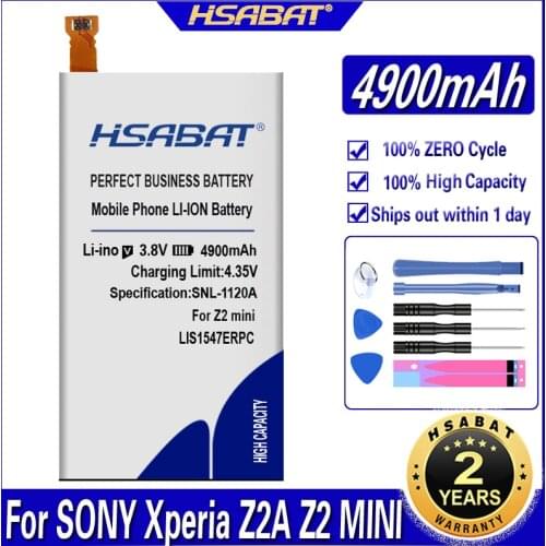 HSABAT 4900mAh LIS1547ERPC Battery for SONY Xperia Z2A Z2 MINI Z2mini ZL2 SOL25 D6563