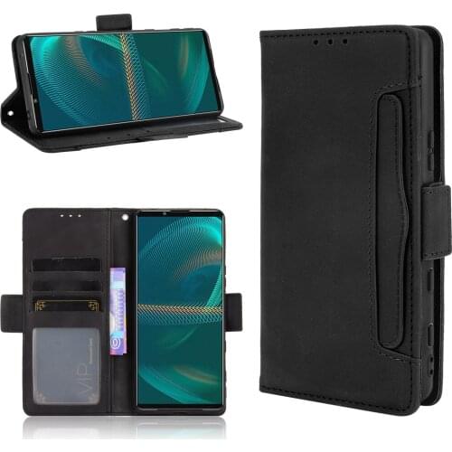 For Sony Xperia 5 III Case 6.1" Multi-function card slot Leather Book Flip Design Wallet Cover For Sony Xperia5 III XQBQ62 Case