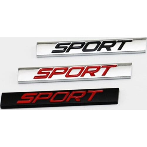 Black Red Sport Logo Square Bar Zinc Alloy Car Styling Emblem Badge Auto Refitting 3D Sticker Decal