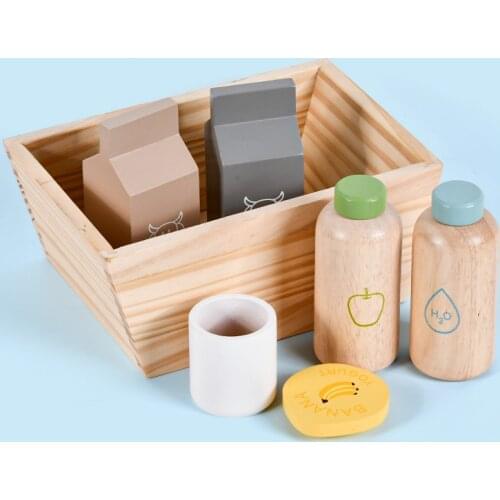 Childrens Wooden Simulation Breakfast Toys Montessori Educational Play House Kitchen Game Intelligence Develop Kids Gift