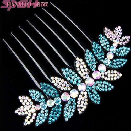 Disc hair god seven-tooth comb water drill flower comb card Korean fashion temperament hair accessories hairdressing hair comb