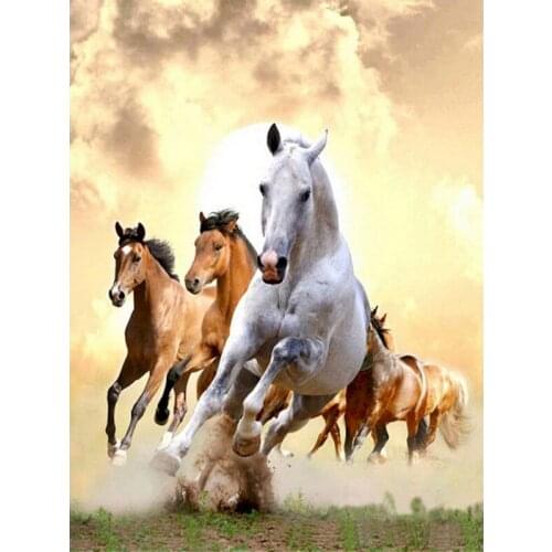 GATYZTORY Full Drill Horse DIY Diamond Painting Rhinestone Kits Animal Cross Stitch Mosaic Art Handmade Gift Home Decor